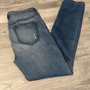 Ann Taylor LOFT Skinny Ankle Distressed  Denim Jeans 28/6